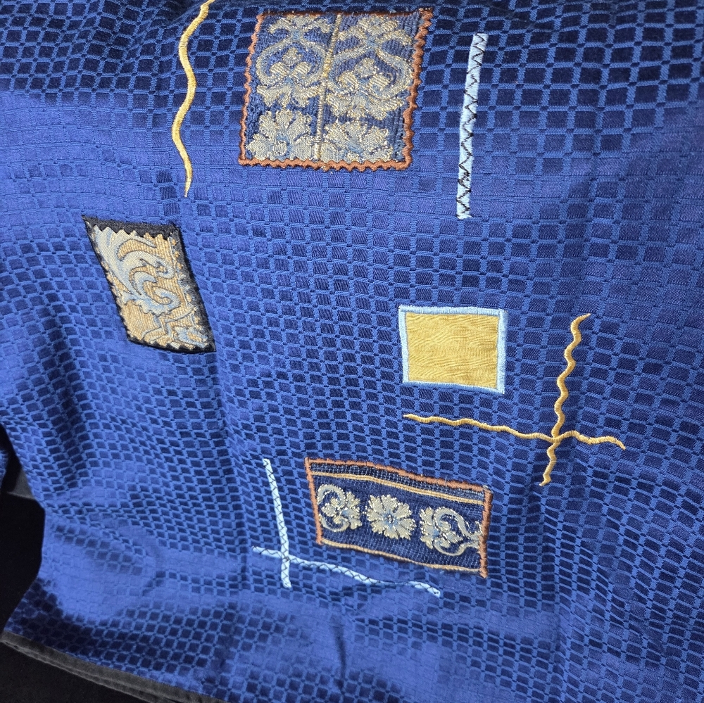 Allure Blue Patchwork Jacket Size Large - image 6